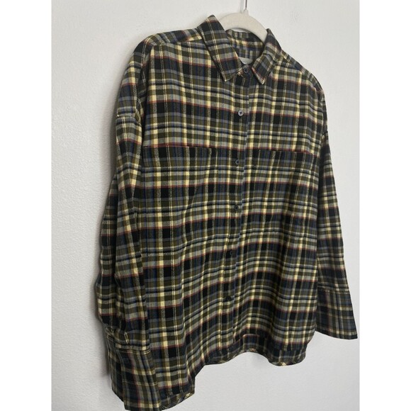 Everlane XS The Boxy Flannel Shirt Beech Plaid Button Down Long Sleeve Retro NWT - Picture 5 of 15